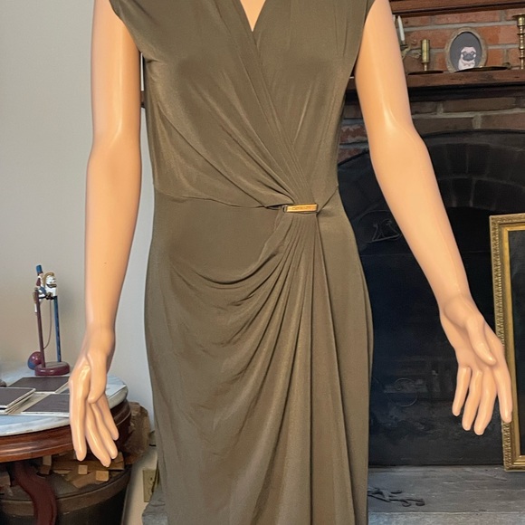 green emerald velvet dress MICHAEL KORS Green Blue Abstract Print Sleeveless Dress (M)  The Freperie